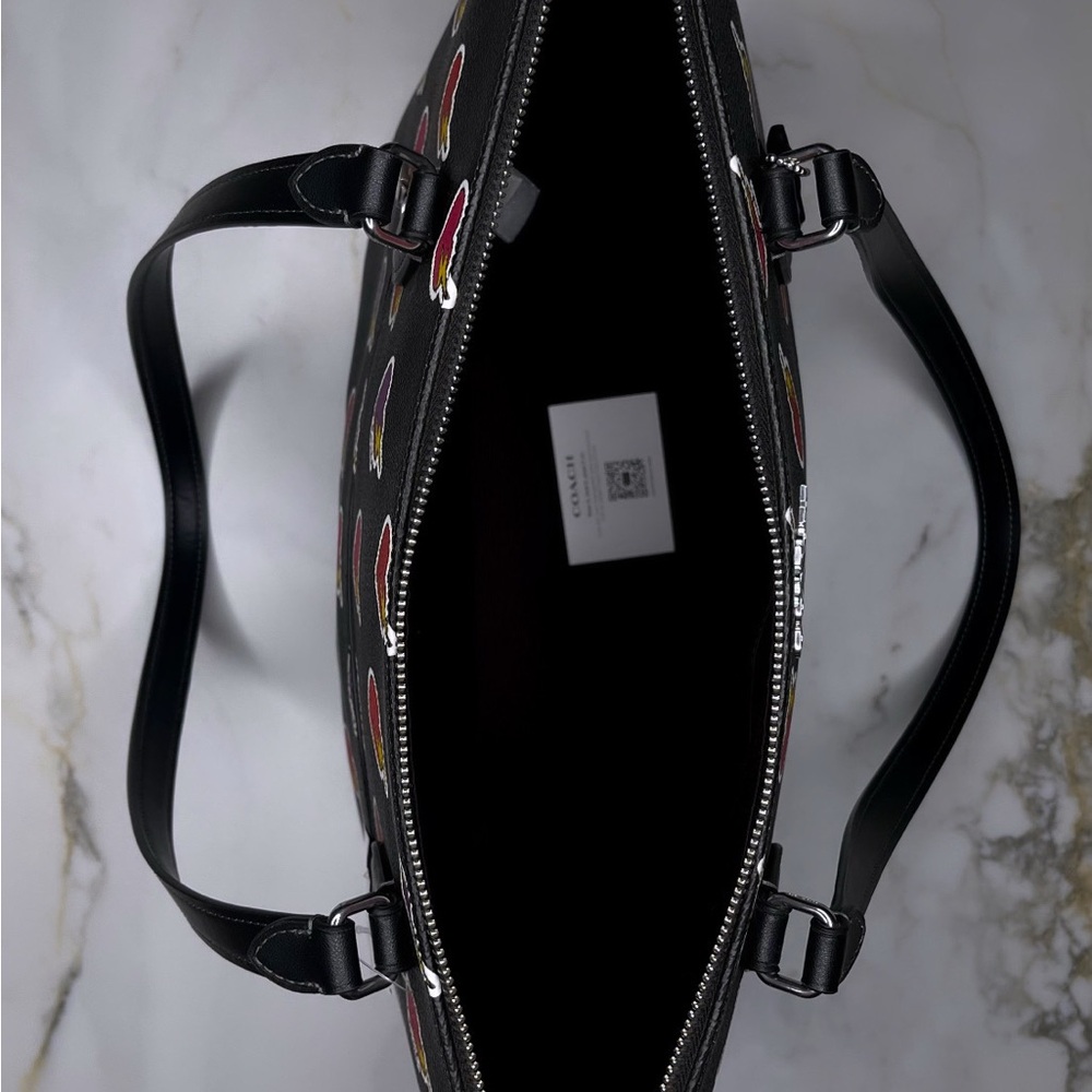 Coach Black Tote with Heart and Lightning Print - Picture 5 of 6